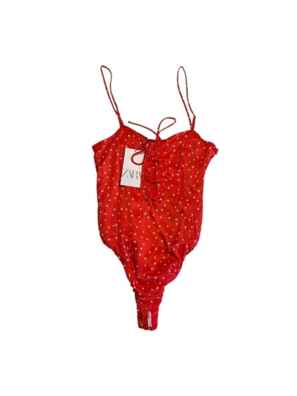 NWT Zara | Red & White Star One Piece Bodysuit Size Medium